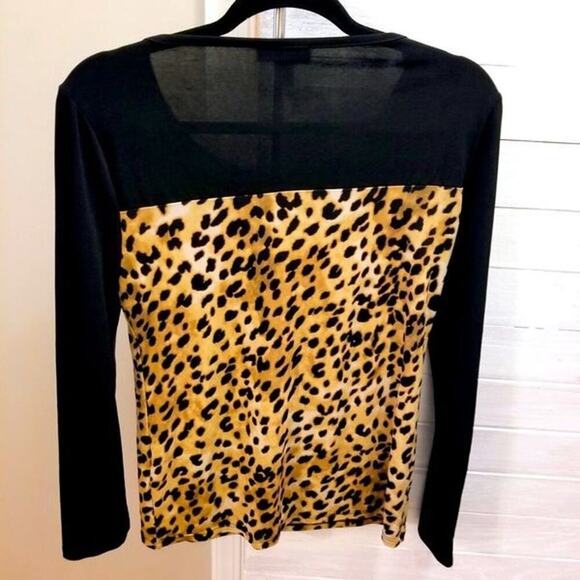 Calvin Klein long sleeve cheetah and black shirt size small - Picture 4 of 4
